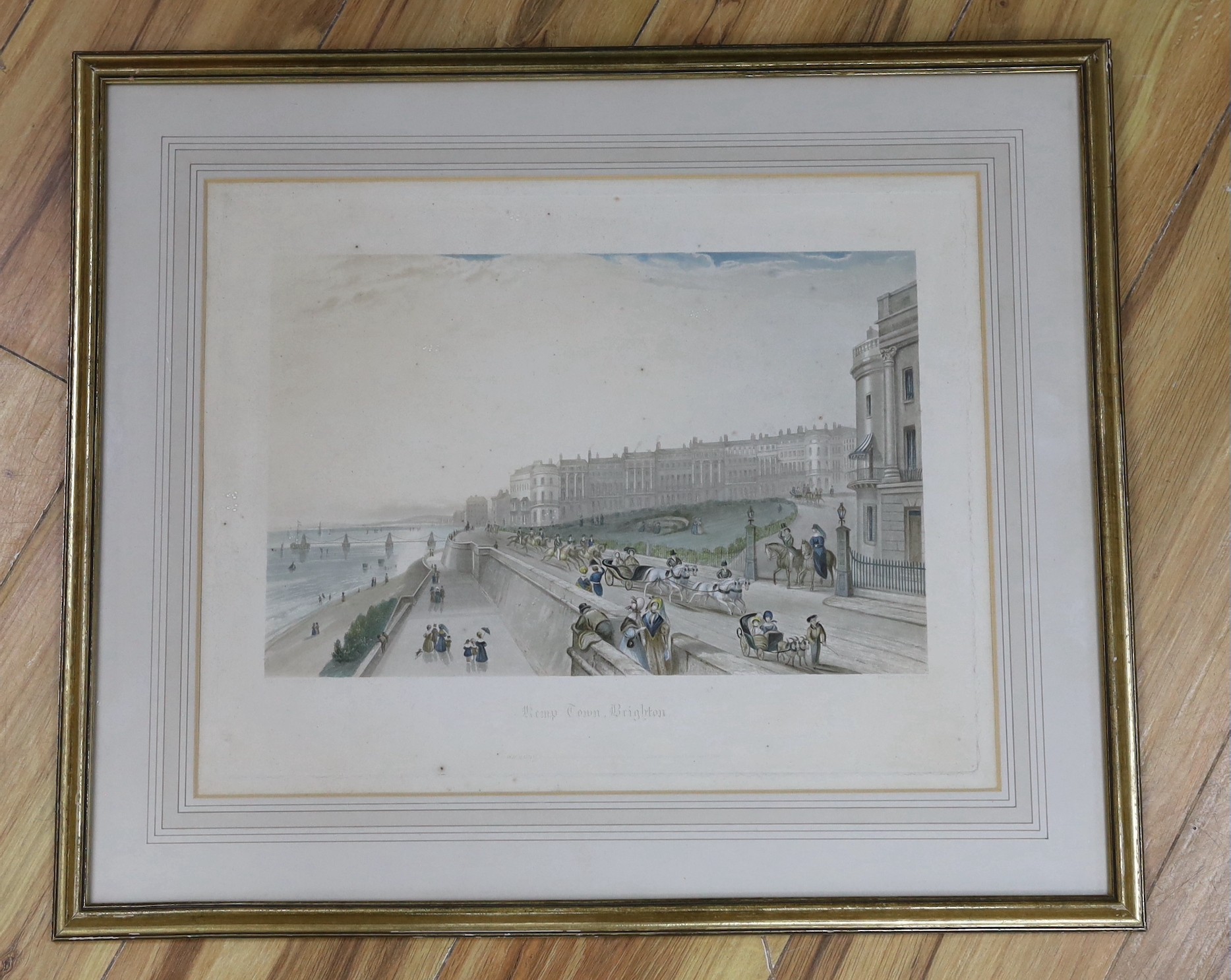 An early 19th century aquatint, Kemp Town, Brighton, 32.5 x 42cm